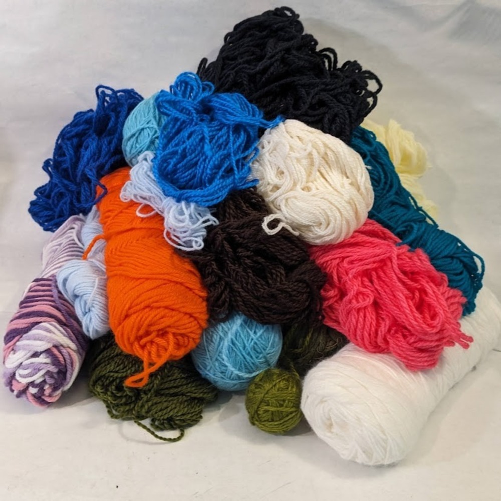 Mixed Yarn Lot Assorted Colors‎ Textures Destash 3lbs Knitting Crochet Crafting